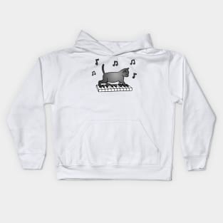 Piano Cat Kids Hoodie